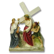 Full Color Stations of the Cross Statue Set Small for Church Display - Bella Statues