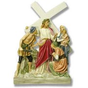 Full Color Stations of the Cross Statue Set Small for Church Display - Bella Statues