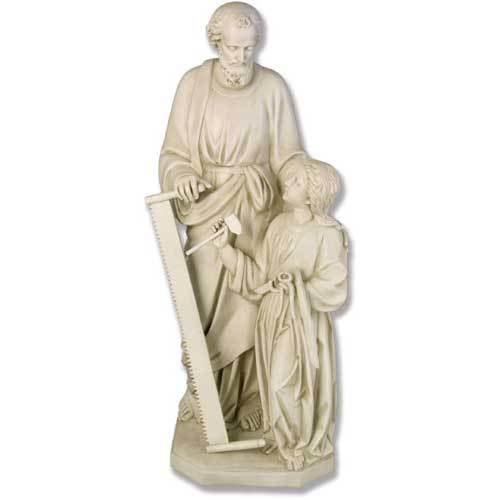 Lifesize Joseph & Child with Tools 55 Outdoor/Indoor Statue - Bella Statues