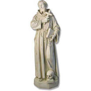 Lifesize St Francis (Skull & Cross 63 Outdoor/Indoor Statue - Bella Statues