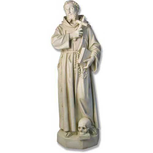 Lifesize St Francis (Skull & Cross 63 Outdoor/Indoor Statue - Bella Statues