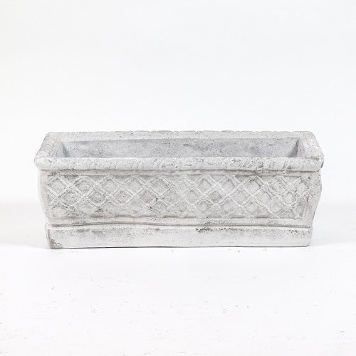 Rectangular Weave Pot 8 Outdoor/Indoor Statue - Bella Statues