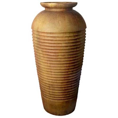 Lifesize Floor Ribbed Urn (Five Foot) Outdoor/Indoor Statue - Bella Statues