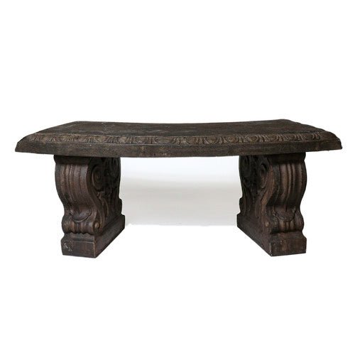 Lifesize Curved Short Bench 17 H 42 W Outdoor/Indoor Statue - Bella Statues