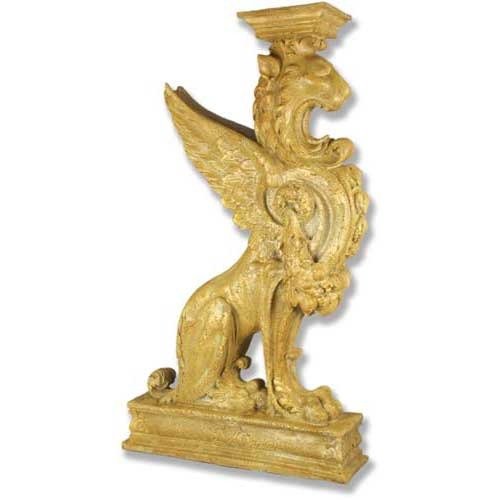 Lifesize Griffin Pedestal - Colossal 54 Outdoor/Indoor Statue - Bella Statues