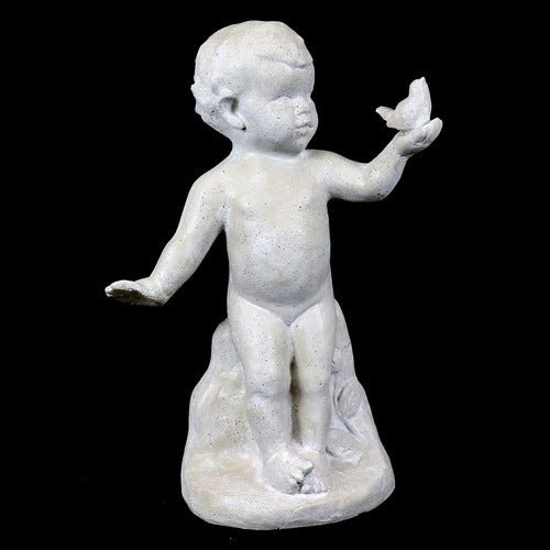 Nature's Child with Bird 21 H Outdoor/Indoor Statue - Bella Statues