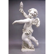 Lifesize Rococo Angel Torch - Left 43 Outdoor/Indoor Statue - Bella Statues