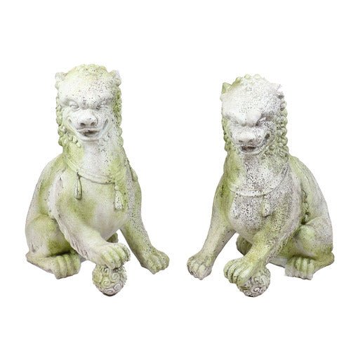 Foo Dog with Right Paw Up 35H Outdoor/Indoor Statue - Bella Statues