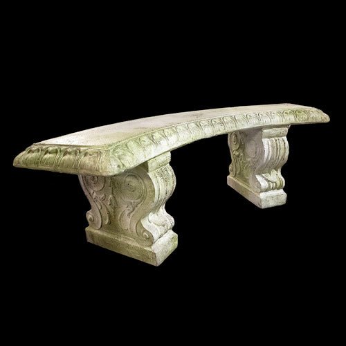 Lifesize Curved Garden Bench 18 Outdoor/Indoor Statue - Bella Statues