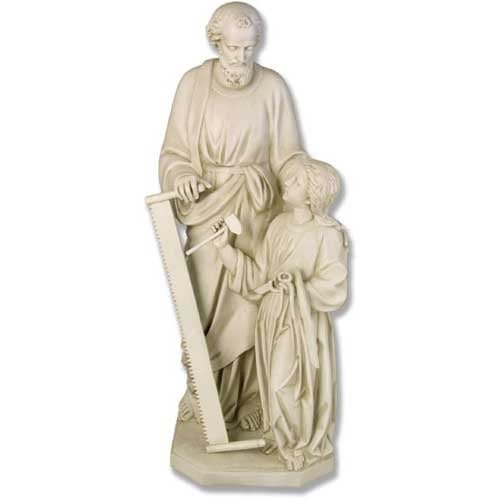 Lifesize Joseph & Child with Tools 55 Outdoor/Indoor Statue - Bella Statues