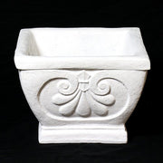 Fleur De Lis Pot - Square 10 H Outdoor/Indoor Statue - Bella Statues