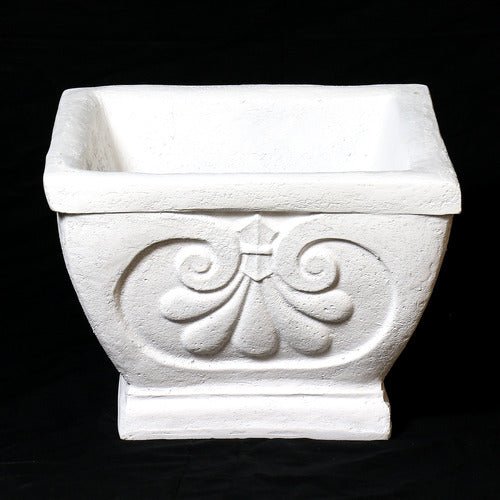 Fleur De Lis Pot - Square 10 H Outdoor/Indoor Statue - Bella Statues