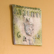 Beware Of Cat Plaque Outdoor/Indoor Statue - Bella Statues