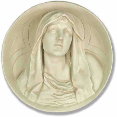 Custom Painted Mary Roundel Outdoor/Indoor Statue - Bella Statues