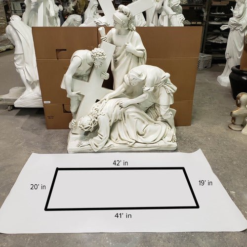 Lifesize Jesus Falls The 2nd Time Station 7 Outdoor/Indoor Statue - Bella Statues