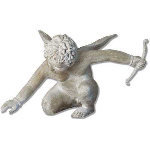 Winged Cupid W/Bow 17 Outdoor/Indoor Statue - Bella Statues