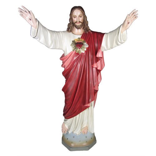 Custom Painted Lifesize Jesus Sacred Heart Blessing 60" Outdoor/Indoor Statue - Bella Statues