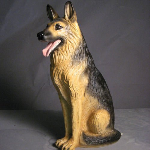 Custom Painted German Shepherd Sitting 30 H Outdoor/Indoor Statue - Bella Statues