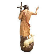 Custom Painted Lifesize St. John the Baptist w/ (staff Outdoor/Indoor Statue - Bella Statues
