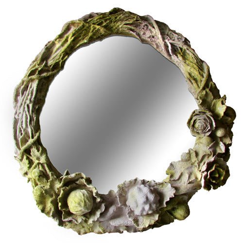 Rose Wreath Mirror Outdoor/Indoor Statue - Bella Statues