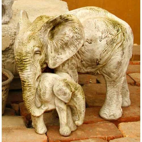 Bull Elephant & Calf 15 Outdoor/Indoor Statue - Bella Statues