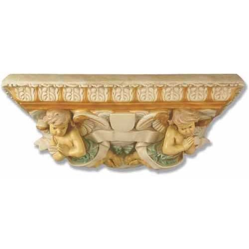Custom Painted Cherub Shelf 30.5 Outdoor/Indoor Statue - Bella Statues