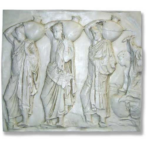 Lifesize Urn Carrier Frieze Outdoor/Indoor Statue - Bella Statues