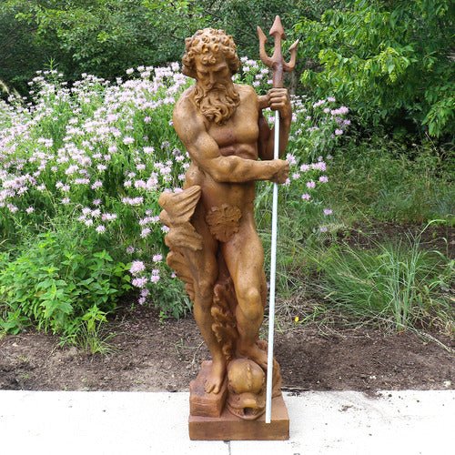 Lifesize Neptune With Trident 65 Outdoor/Indoor Statue - Bella Statues