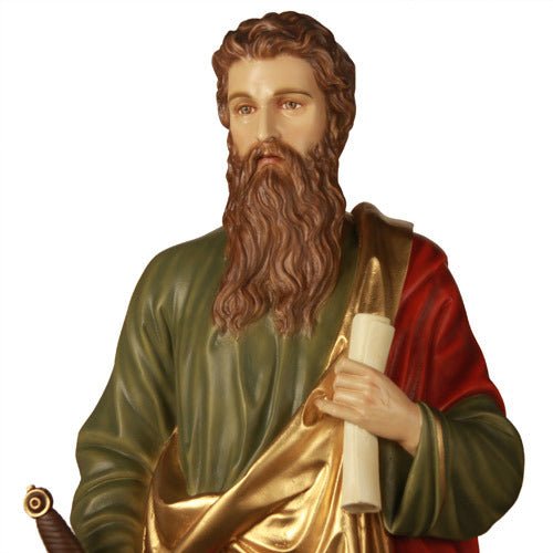 Custom Painted Lifesize Saint Paul 62" H Outdoor/Indoor Statue - Bella Statues