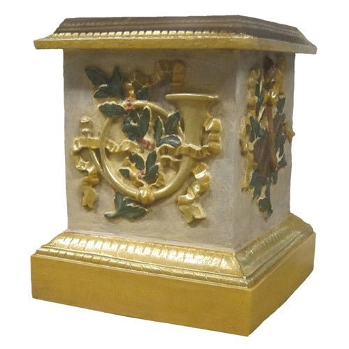 Custom Painted Decorative Horn Pedestal 23" Outdoor/Indoor Statue - Bella Statues