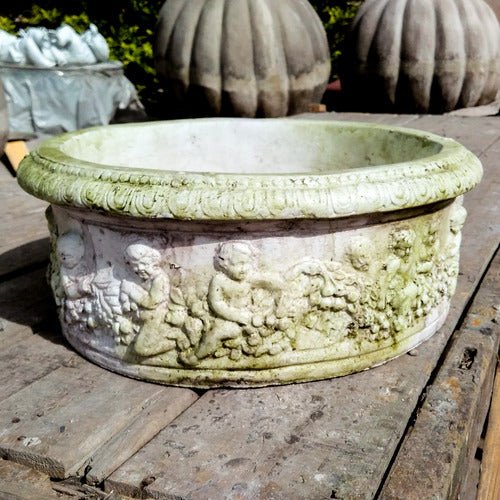 Cherubs At Play Pot Outdoor/Indoor Statue - Bella Statues