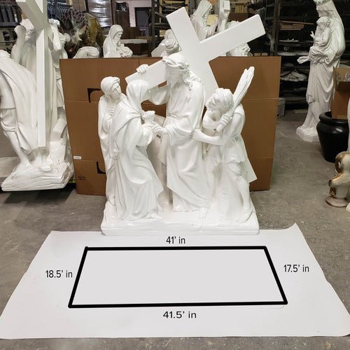 Lifesize Jesus Is Given The Cross Station 2 Outdoor/Indoor Statue - Bella Statues
