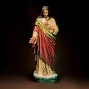 Custom Painted Jesus Religious Sacred Heart to the World 36 Outdoor/Indoor Statue - Bella Statues