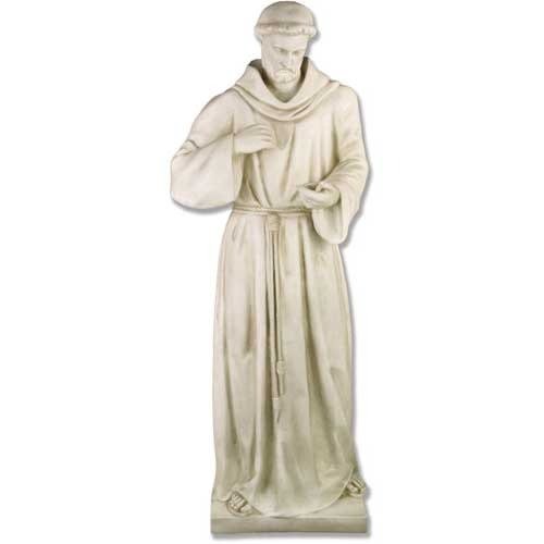 Custom Painted Lifesize Saint Francis Of Assissi 56 Outdoor/Indoor Statue - Bella Statues