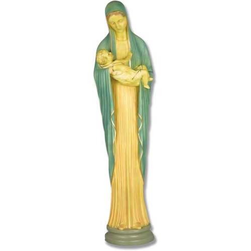 Custom Painted Mother Mary & Child 35in Outdoor/Indoor Statue - Bella Statues