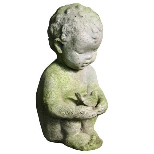 Pierre w/Bird Outdoor/Indoor Statue - Bella Statues