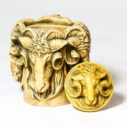 Ram Pot With Lid 9 Outdoor/Indoor Statue - Bella Statues