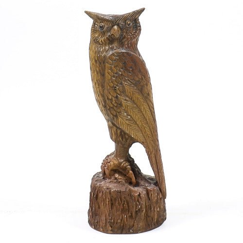 Owl Carved 18 Outdoor/Indoor Statue - Bella Statues