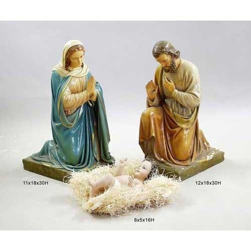 Custom Painted Jesus Mary And Joseph 30 Outdoor/Indoor Statue - Bella Statues