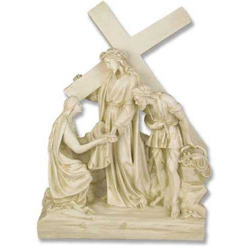 Jesus Meets Veronica Station 6 Outdoor/Indoor Statue - Bella Statues