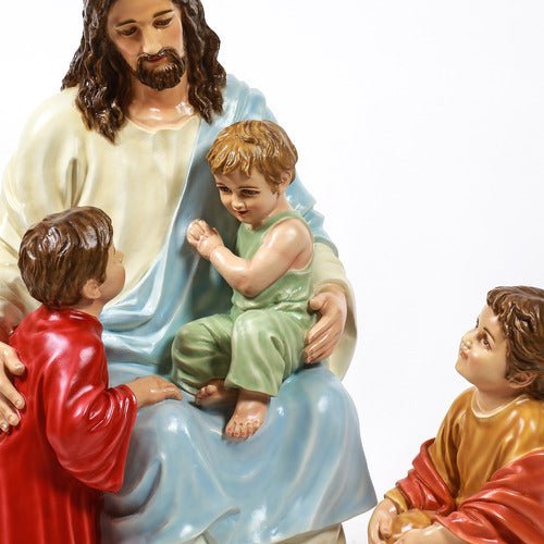 Custom Painted Jesus With Children 34 Outdoor/Indoor Statue - Bella Statues