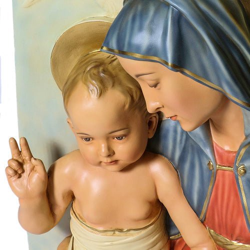 Custom Painted Lifesize Mother Mary And Child Heaven 38 Outdoor/Indoor Statue - Bella Statues