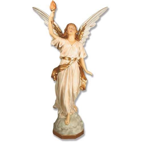 Custom Painted Lifesize Angel Of Light - Left 45 Outdoor/Indoor Statue - Bella Statues