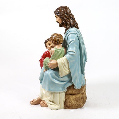 Custom Painted Jesus With Children 34 Outdoor/Indoor Statue - Bella Statues