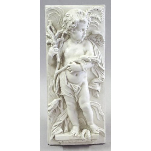 Little Boy Autumn Plaque Outdoor/Indoor Statue - Bella Statues