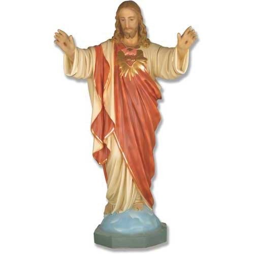 Custom Painted Lifesize Sacred Heart Blessing Arms 37" Outdoor/Indoor Statue - Bella Statues