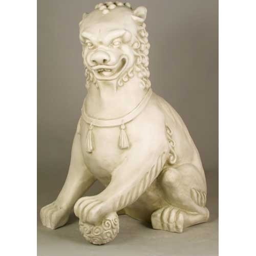 Foo Dog with Left Paw Up - 35H Outdoor/Indoor Statue - Bella Statues