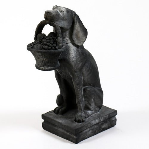 Puppy With Basket Outdoor/Indoor Statue - Bella Statues