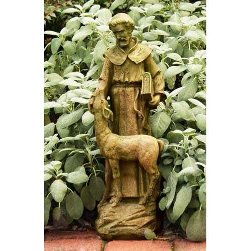 Saint Francis With Deer 20 Outdoor/Indoor Statue - Bella Statues