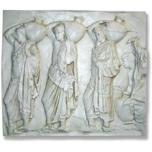Lifesize Urn Carrier Frieze Outdoor/Indoor Statue - Bella Statues